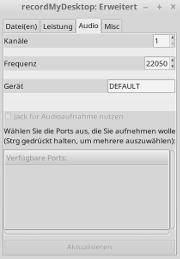 gtk-recordMyDesktop - Einstellungen - Audio