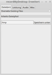 gtk-recordMyDesktop - Einstellungen - Dateien