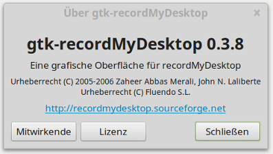 gtk-recordMyDesktop - Version - Linux Mint